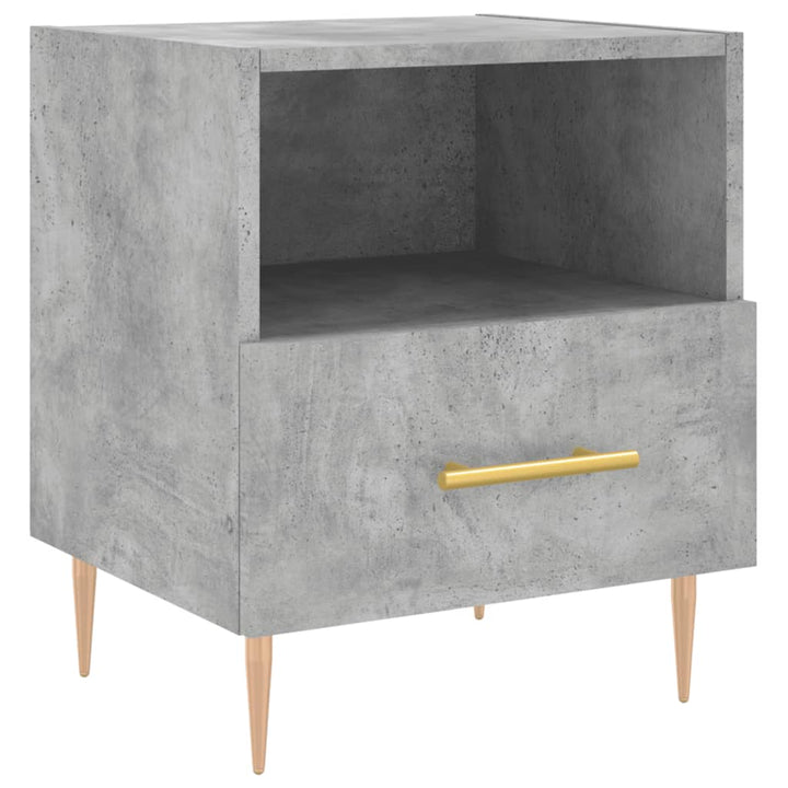 sengeborde 2 stk. 40x35x47,5 cm konstrueret træ betongrå