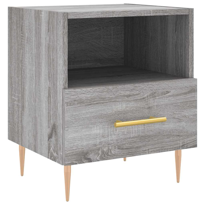 sengeborde 2 stk. 40x35x47,5 cm konstrueret træ grå sonoma-eg