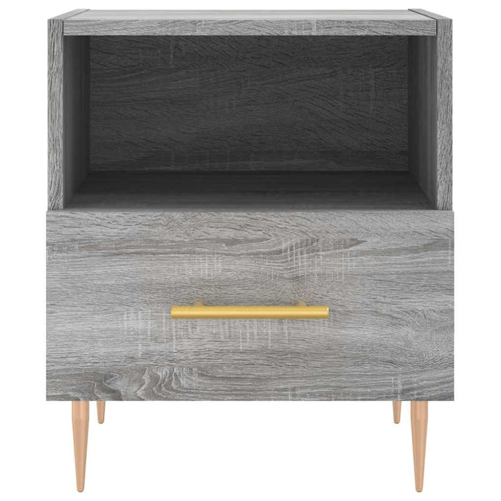 sengeborde 2 stk. 40x35x47,5 cm konstrueret træ grå sonoma-eg