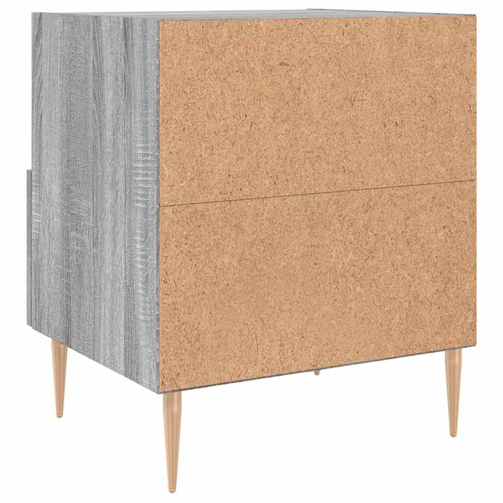 sengeborde 2 stk. 40x35x47,5 cm konstrueret træ grå sonoma-eg