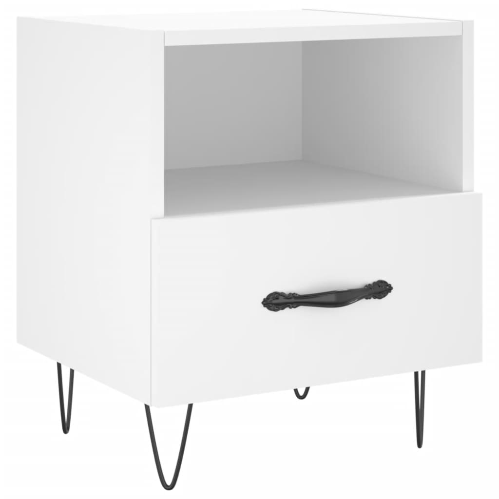 sengebord 40x35x47,5 cm konstrueret træ hvid