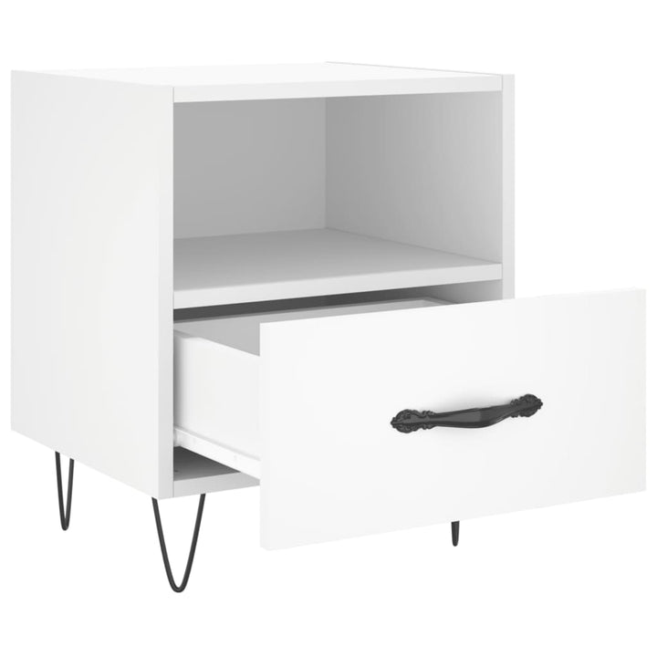 sengebord 40x35x47,5 cm konstrueret træ hvid