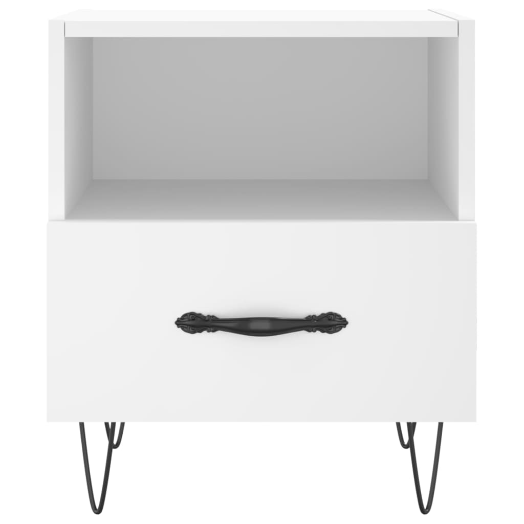 sengebord 40x35x47,5 cm konstrueret træ hvid