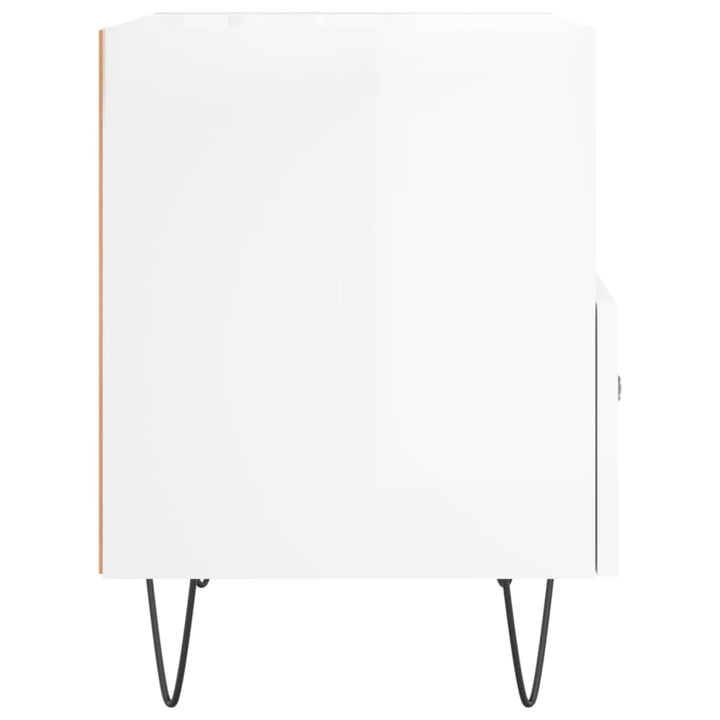 sengeborde 2 stk. 40x35x47,5 cm konstrueret træ hvid højglans