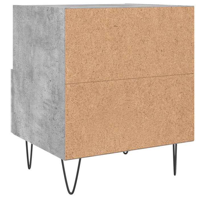 sengeborde 2 stk. 40x35x47,5 cm konstrueret træ betongrå