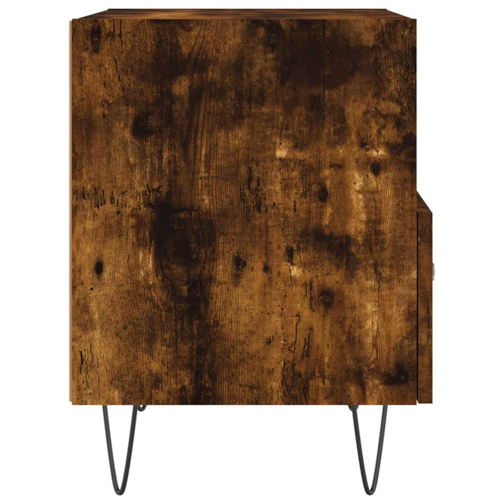 sengebord 40x35x47,5 cm konstrueret træ røget egetræ
