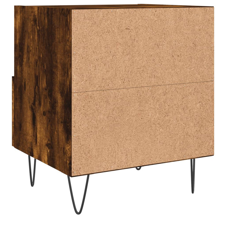 sengebord 40x35x47,5 cm konstrueret træ røget egetræ