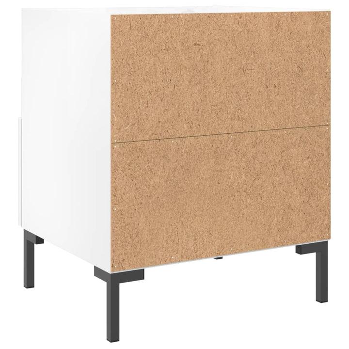 sengeborde 2 stk. 40x35x47,5 cm konstrueret træ hvid højglans
