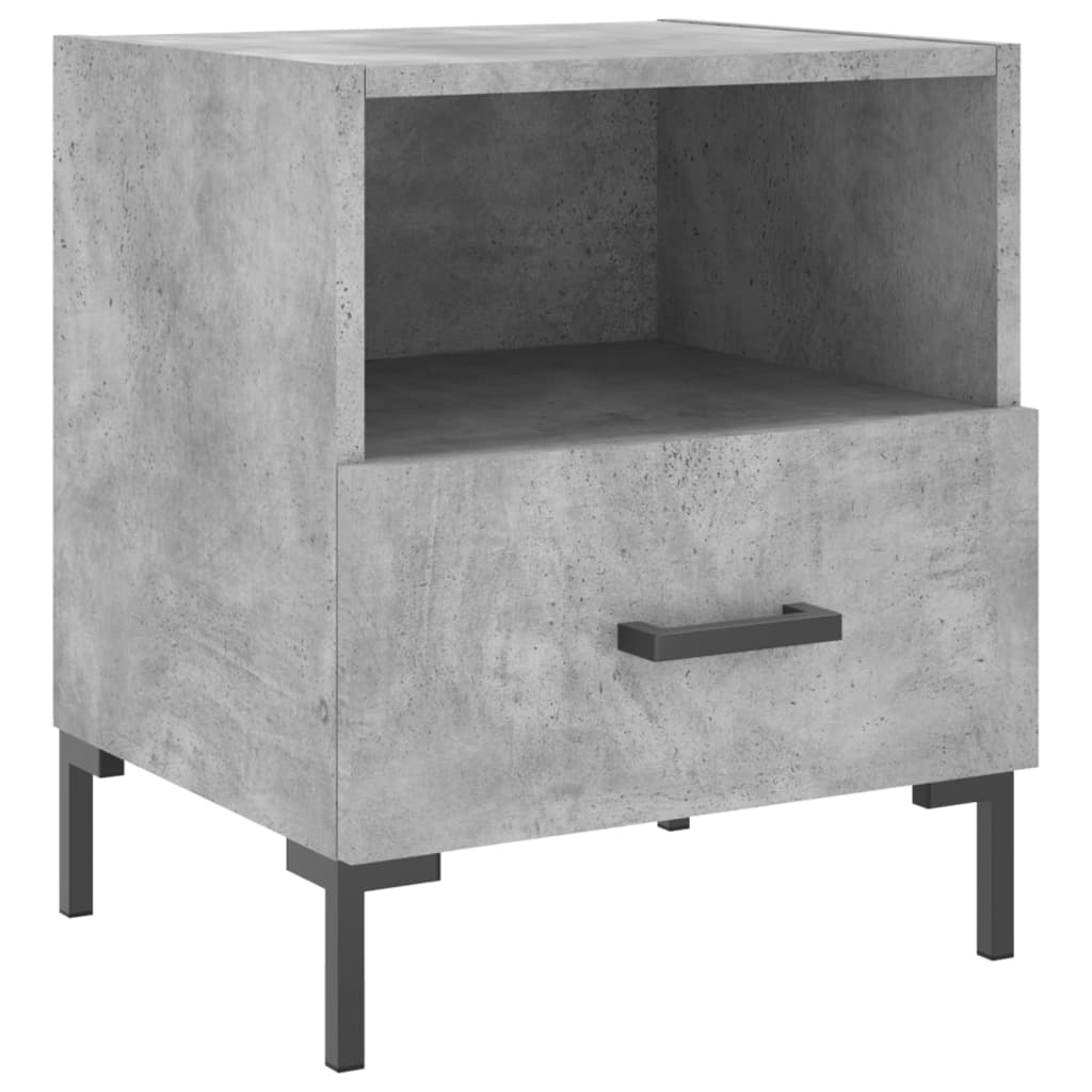sengeborde 2 stk. 40x35x47,5 cm konstrueret træ betongrå