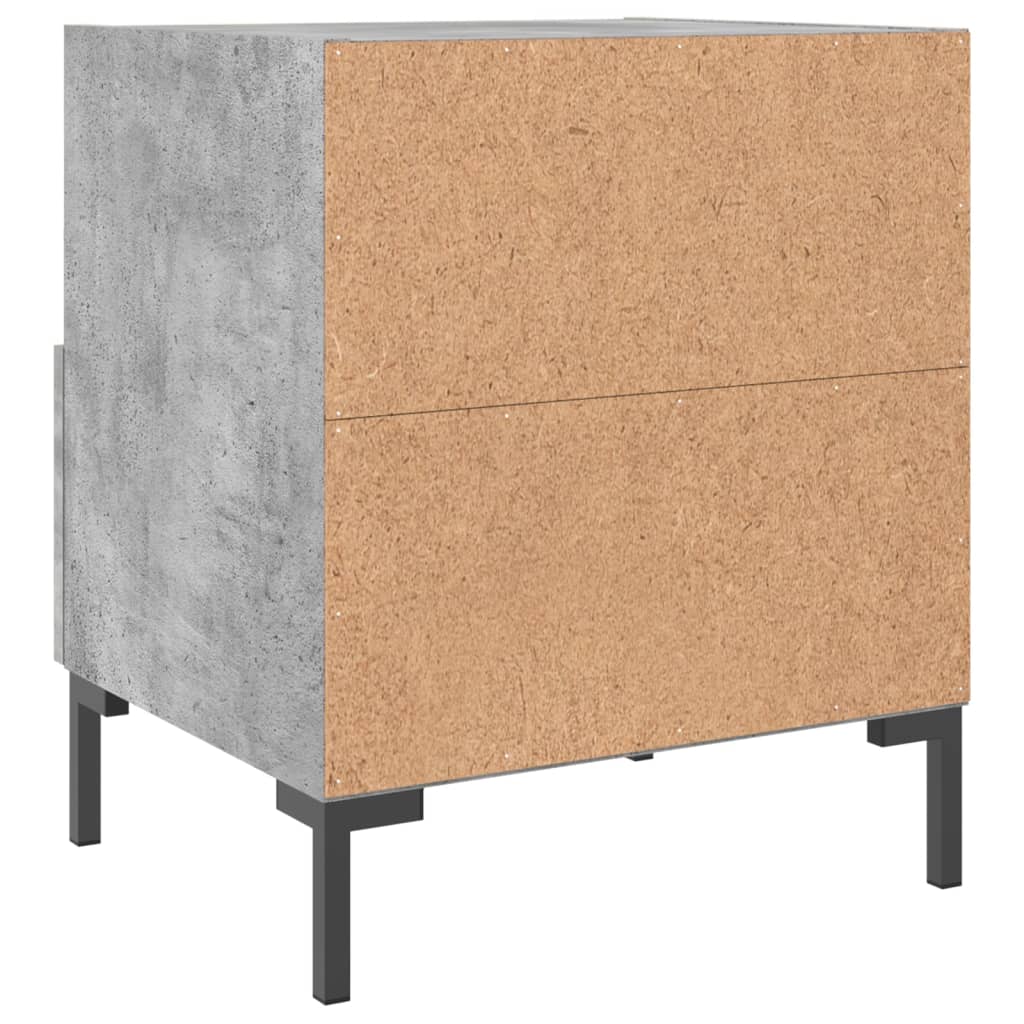 sengeborde 2 stk. 40x35x47,5 cm konstrueret træ betongrå