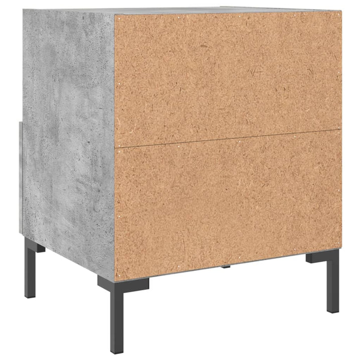 sengeborde 2 stk. 40x35x47,5 cm konstrueret træ betongrå
