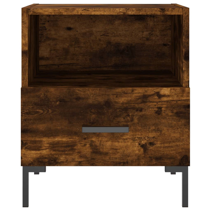 sengeborde 2 stk. 40x35x47,5 cm konstrueret træ røget egetræ