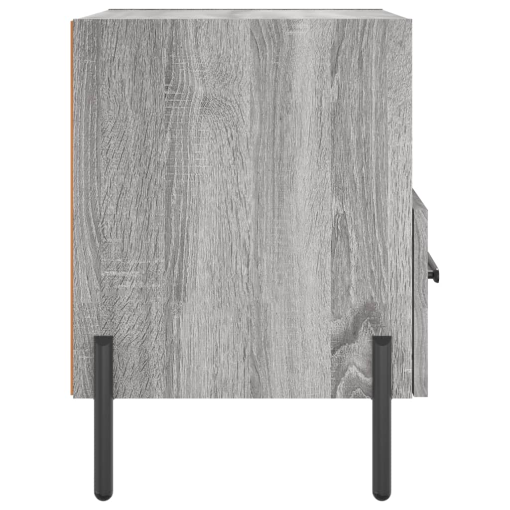 sengeborde 2 stk. 40x35x47,5 cm konstrueret træ grå sonoma-eg