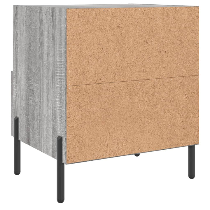 sengeborde 2 stk. 40x35x47,5 cm konstrueret træ grå sonoma-eg