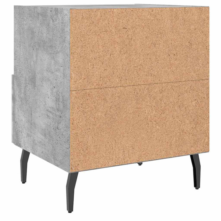 sengeborde 2 stk. 40x35x47,5 cm konstrueret træ betongrå