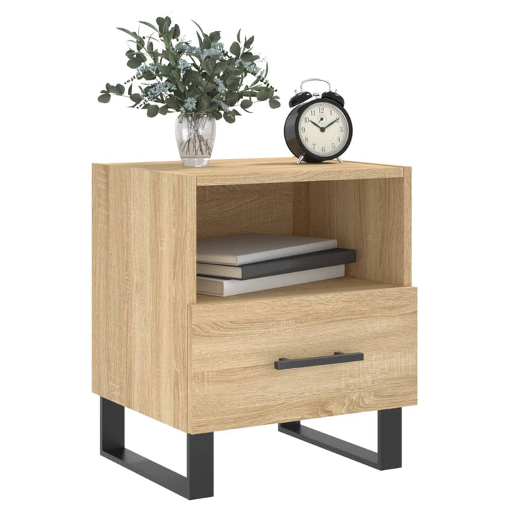 sengebord 40x35x47,5 cm konstrueret træ sonoma-eg