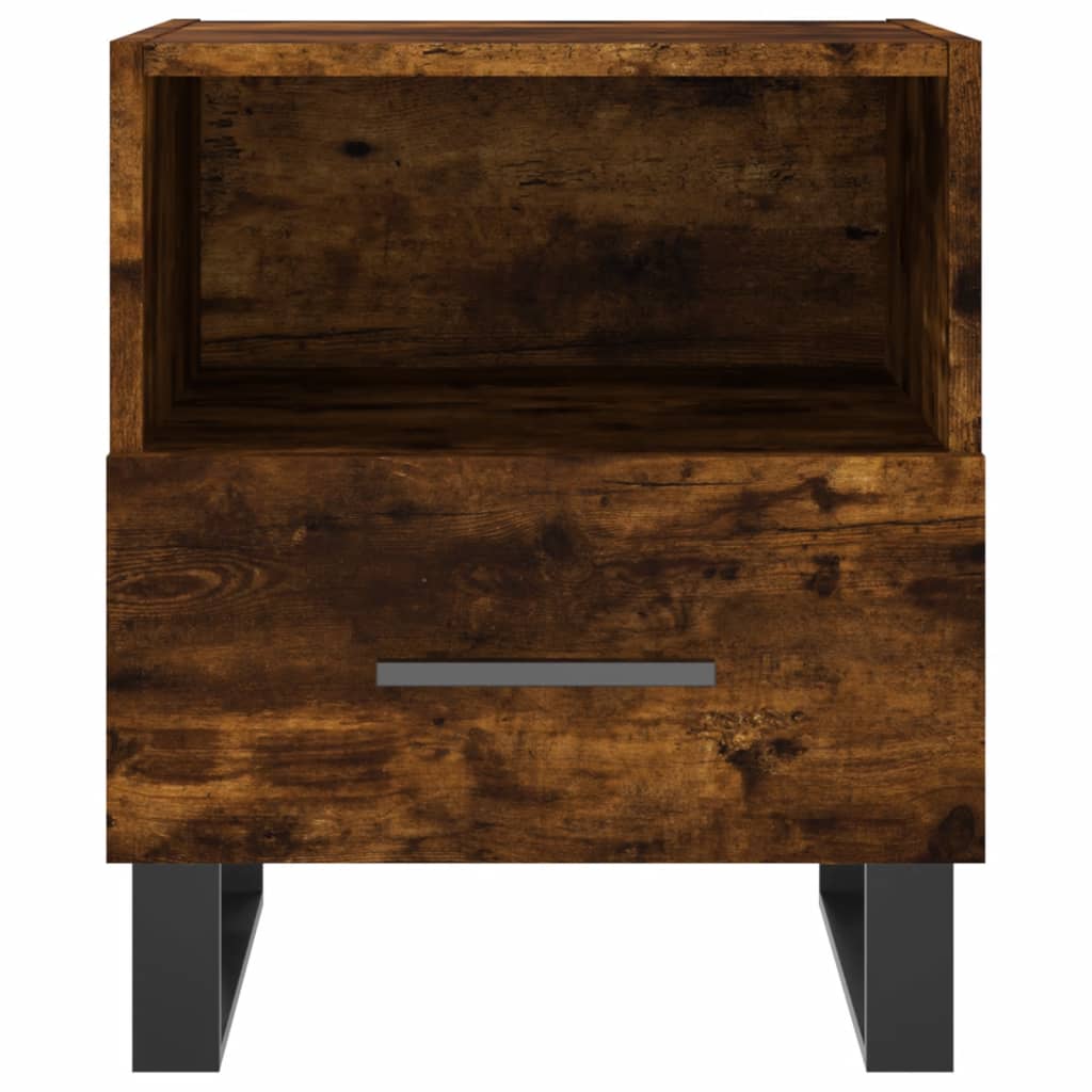 sengebord 40x35x47,5 cm konstrueret træ røget egetræ