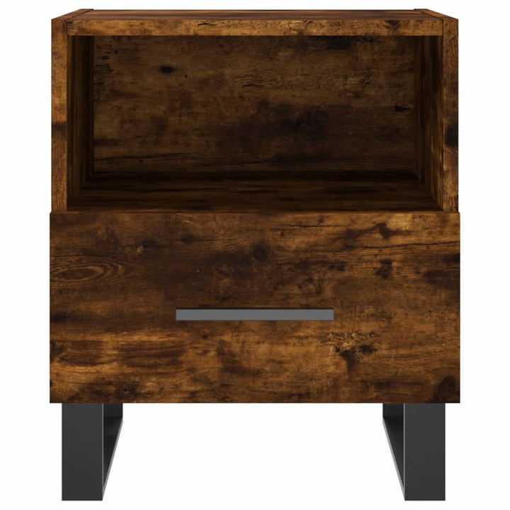 sengebord 40x35x47,5 cm konstrueret træ røget egetræ