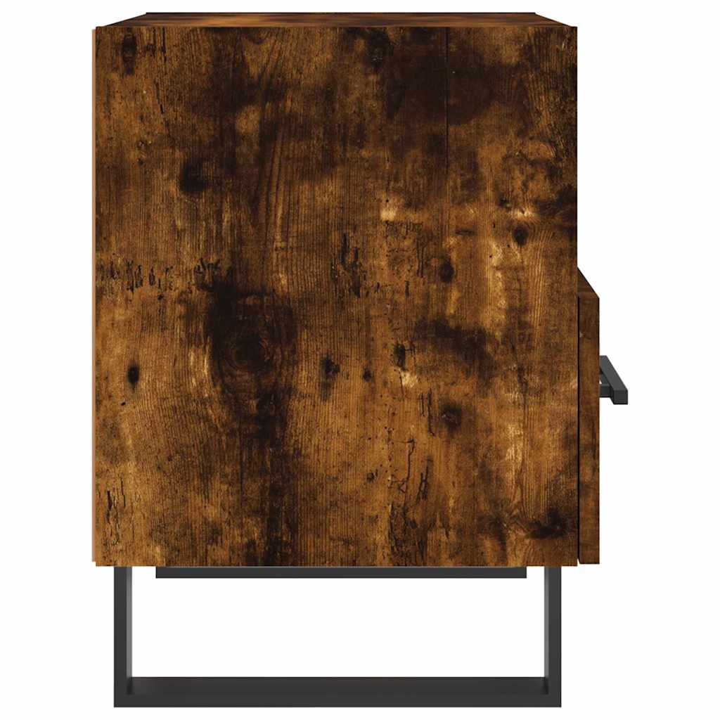 sengeborde 2 stk. 40x35x47,5 cm konstrueret træ røget egetræ