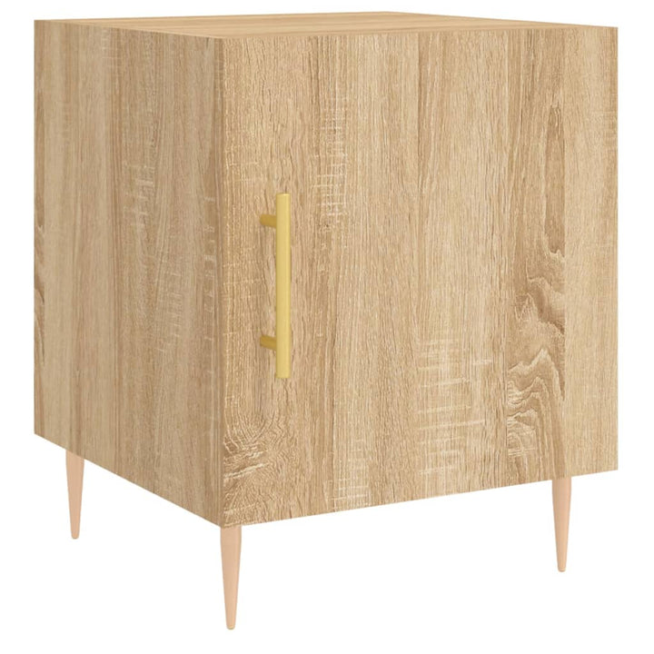 sengeborde 2 stk. 40x40x50 cm konstrueret træ sonoma-eg
