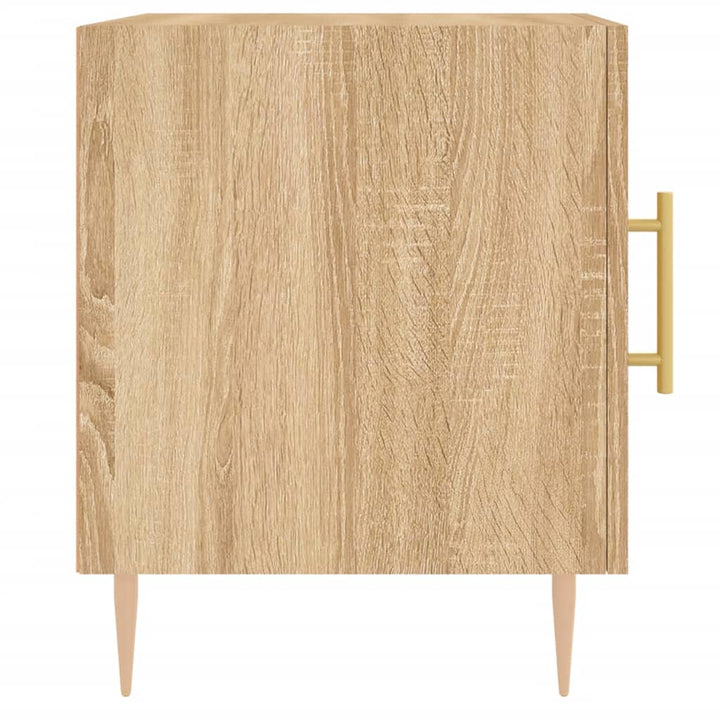 sengeborde 2 stk. 40x40x50 cm konstrueret træ sonoma-eg