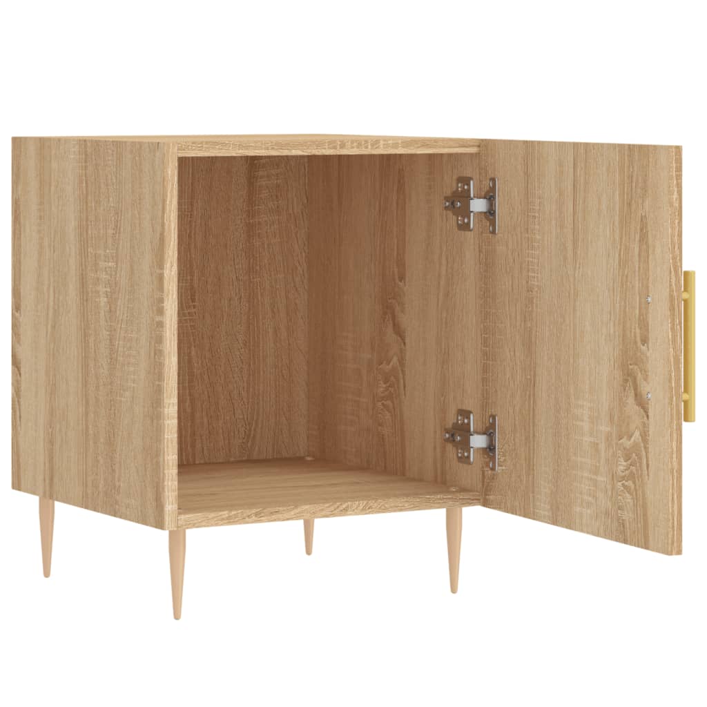 sengeborde 2 stk. 40x40x50 cm konstrueret træ sonoma-eg