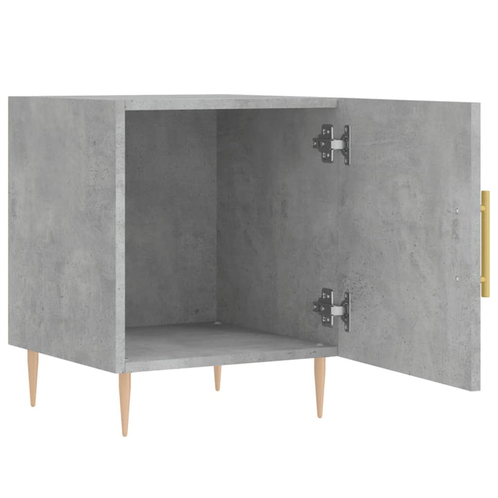 sengeborde 2 stk. 40x40x50 cm konstrueret træ betongrå