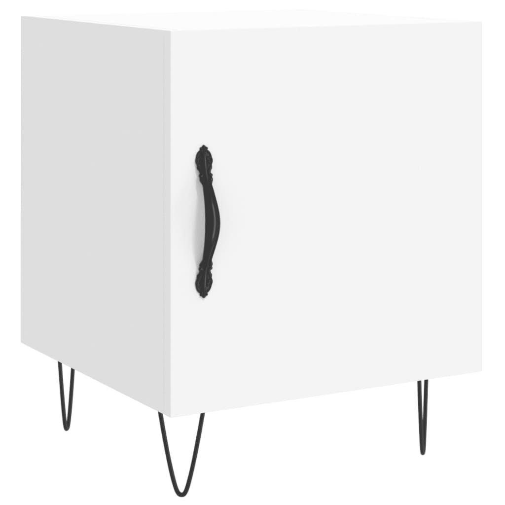 sengeborde 2 stk. 40x40x50 cm konstrueret træ hvid