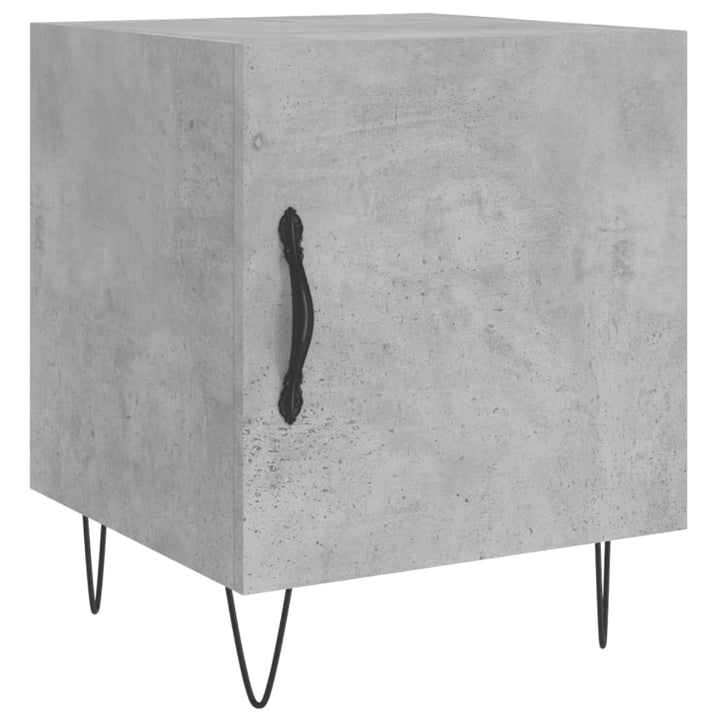 sengeborde 2 stk. 40x40x50 cm konstrueret træ betongrå
