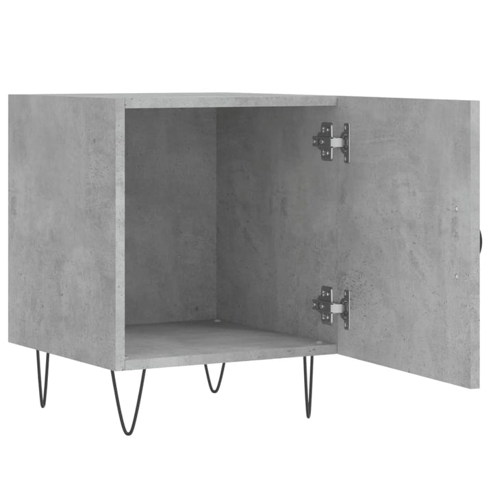 sengeborde 2 stk. 40x40x50 cm konstrueret træ betongrå