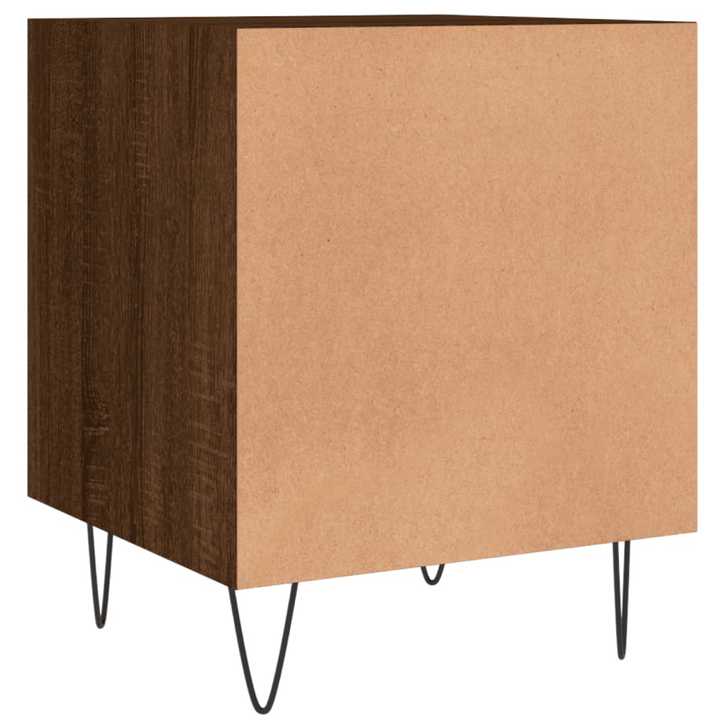 sengeborde 2 stk. 40x40x50 cm konstrueret træ brunt egetræ