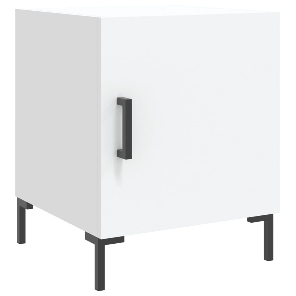 sengebord 40x40x50 cm konstrueret træ hvid
