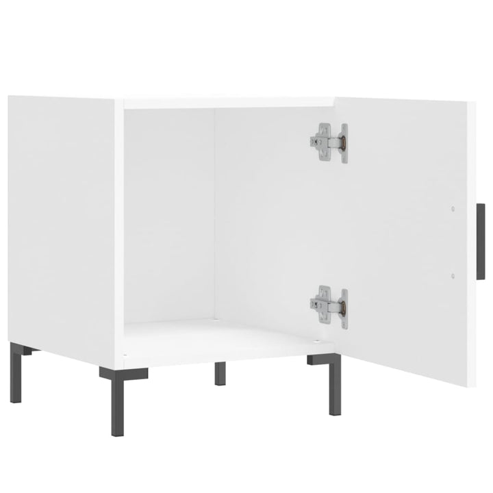 sengebord 40x40x50 cm konstrueret træ hvid