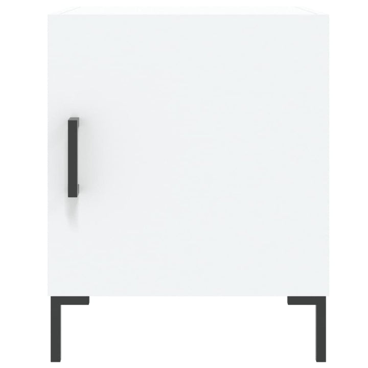 sengebord 40x40x50 cm konstrueret træ hvid