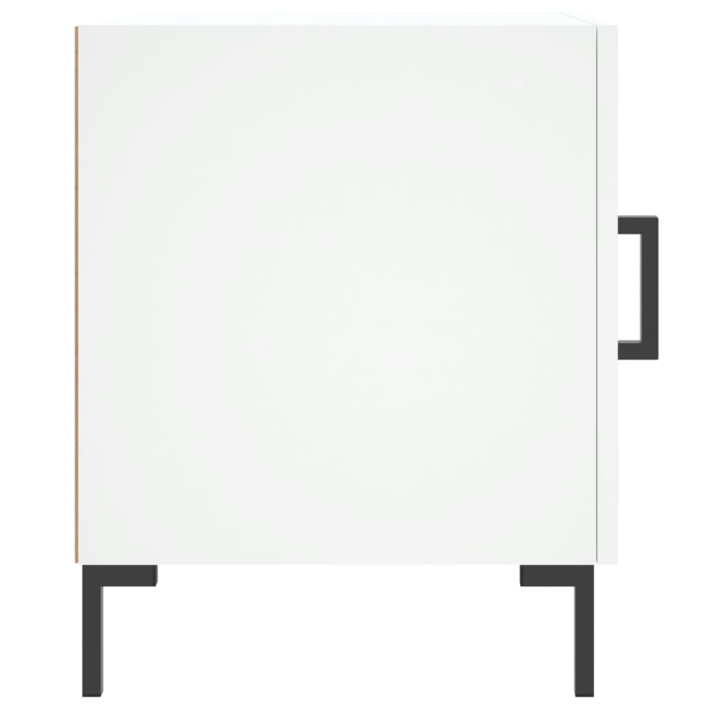 sengebord 40x40x50 cm konstrueret træ hvid