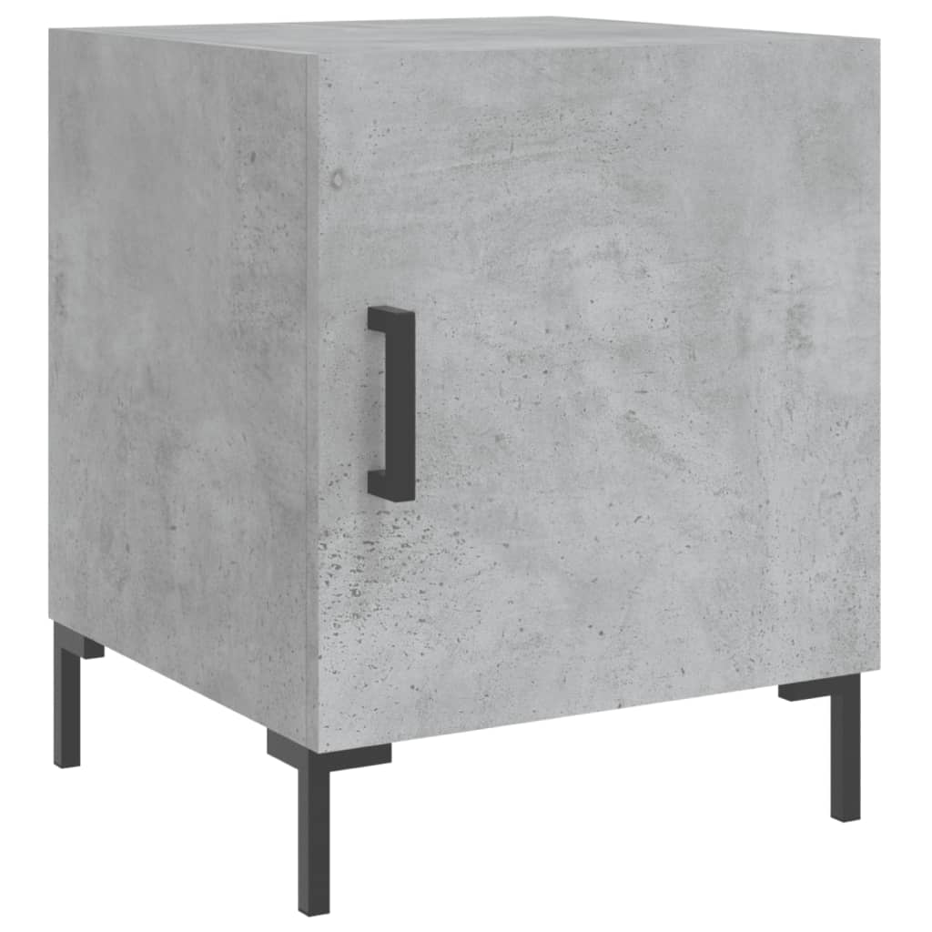 sengeborde 2 stk. 40x40x50 cm konstrueret træ betongrå