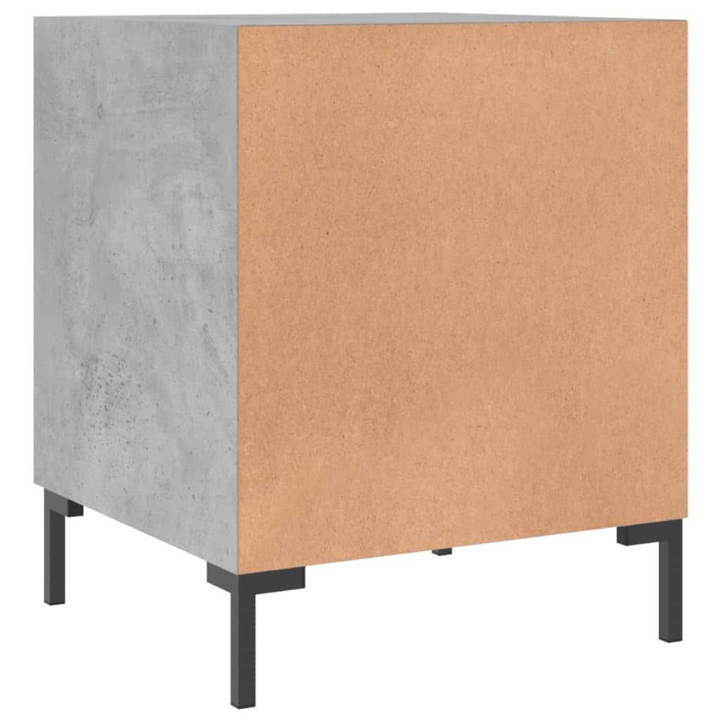 sengeborde 2 stk. 40x40x50 cm konstrueret træ betongrå
