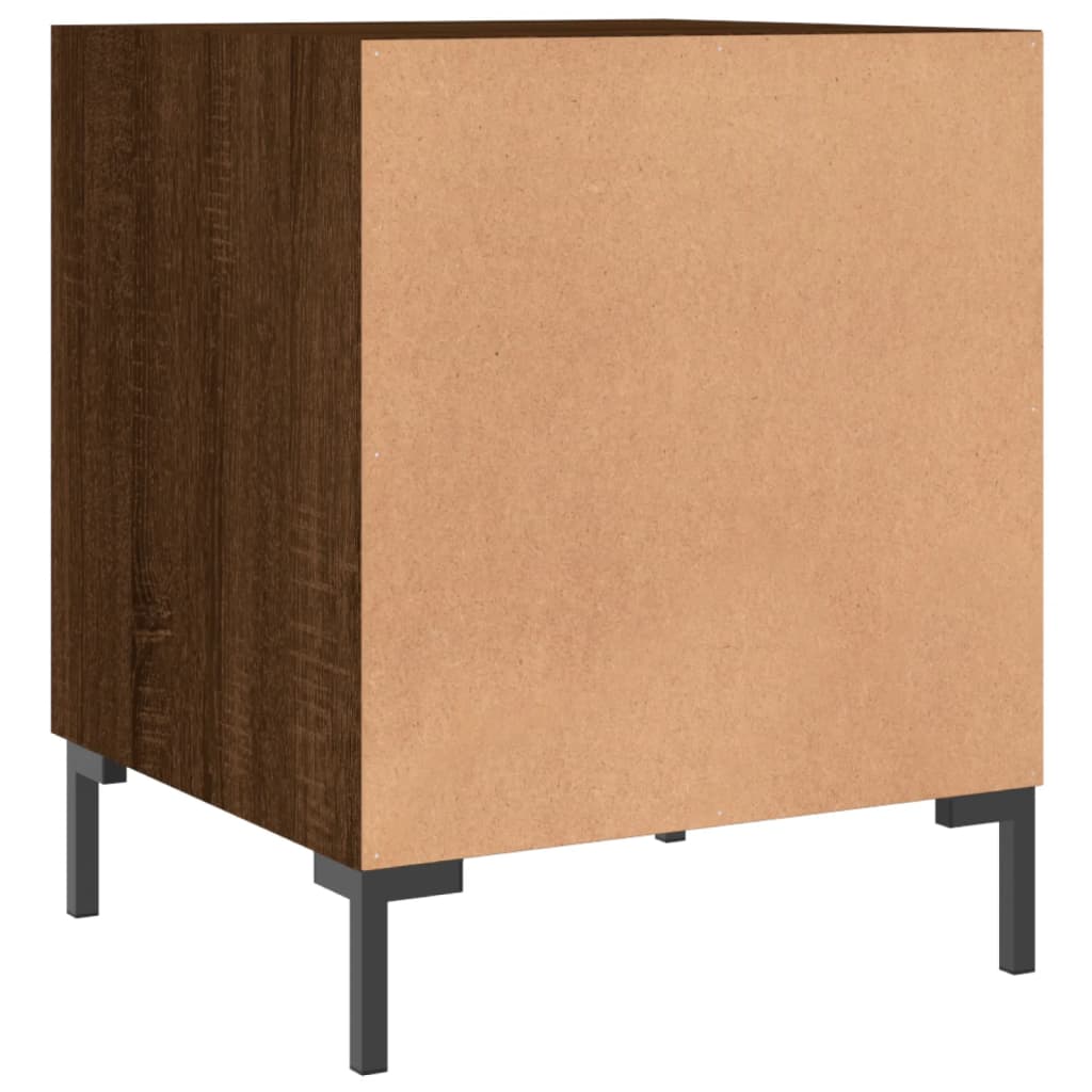 sengeborde 2 stk. 40x40x50 cm konstrueret træ brunt egetræ