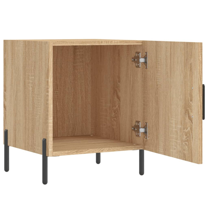 sengeborde 2 stk. 40x40x50 cm konstrueret træ sonoma-eg