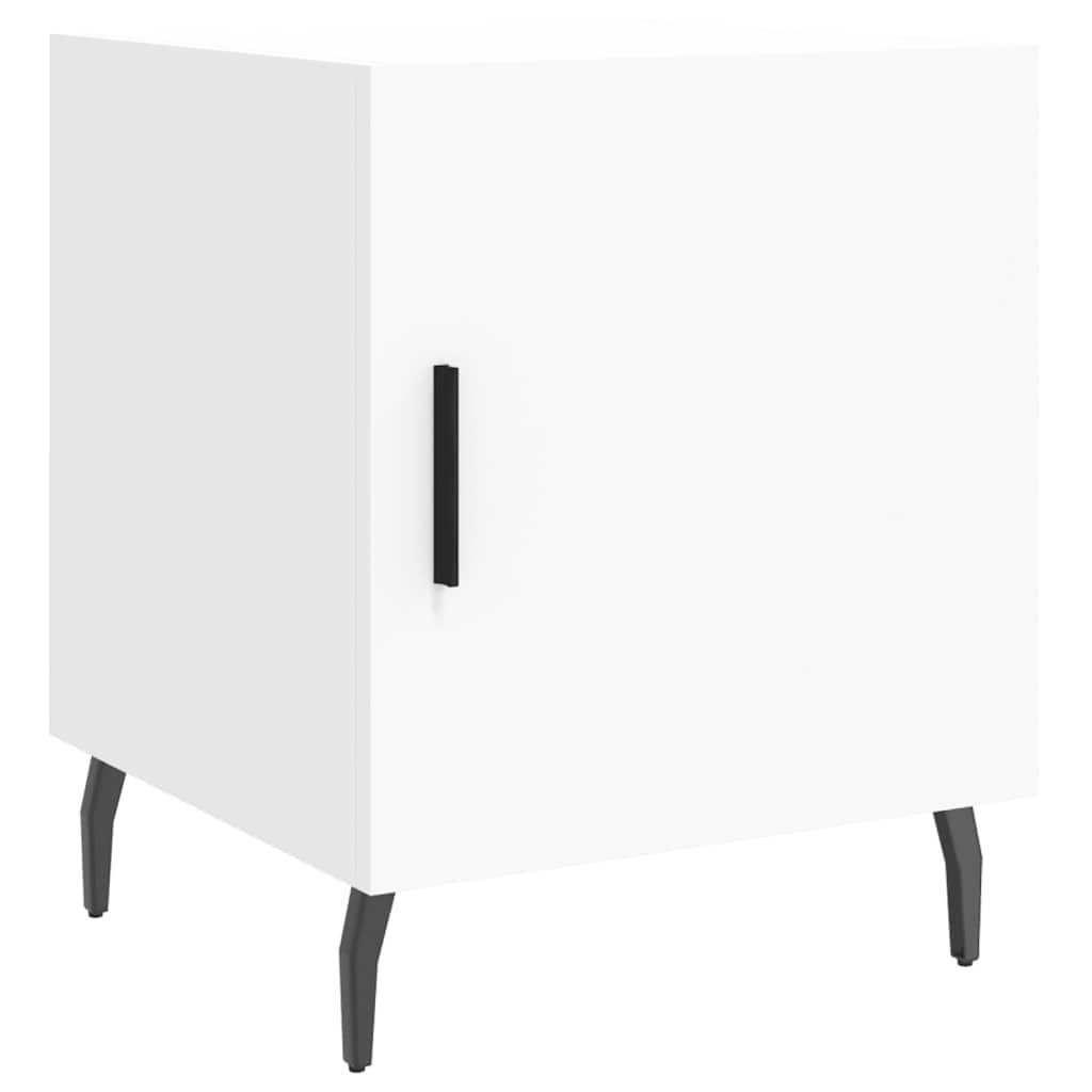 sengebord 40x40x50 cm konstrueret træ hvid
