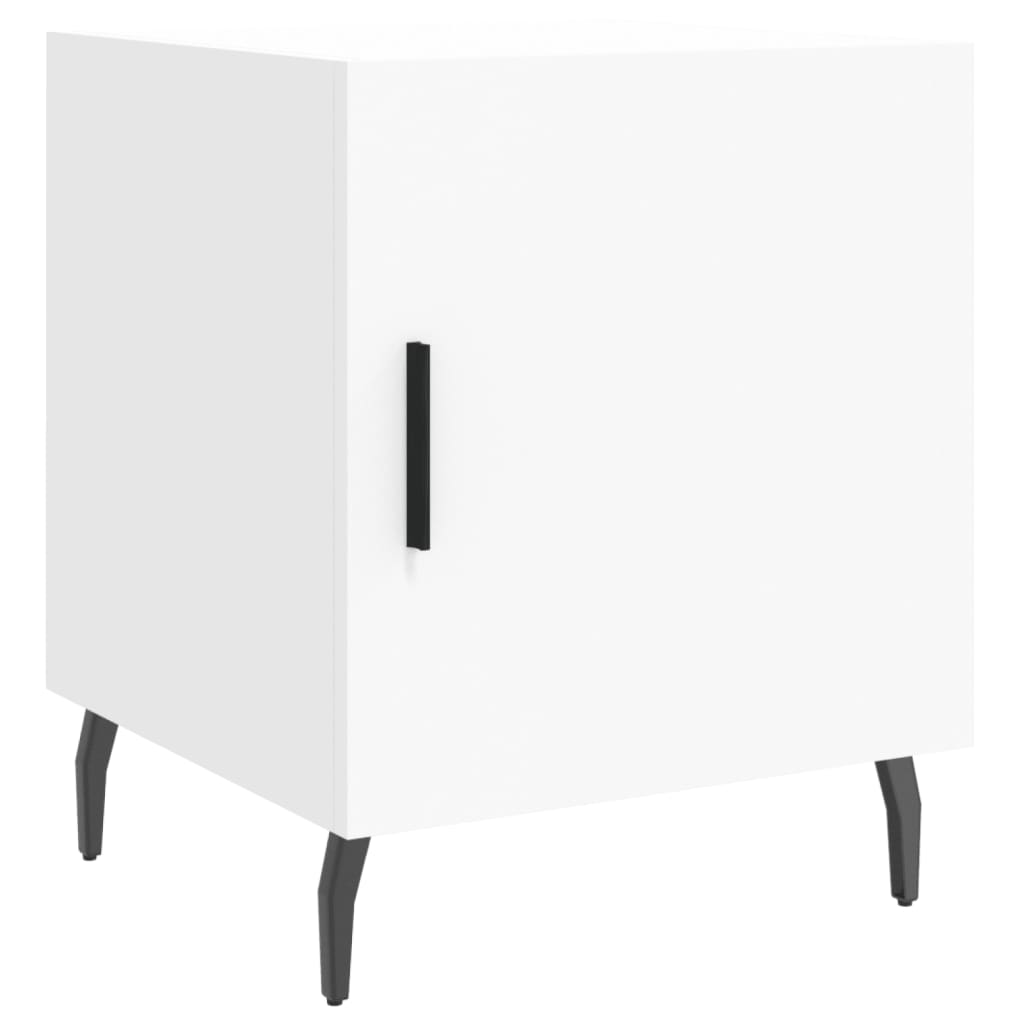 sengeborde 2 stk. 40x40x50 cm konstrueret træ hvid