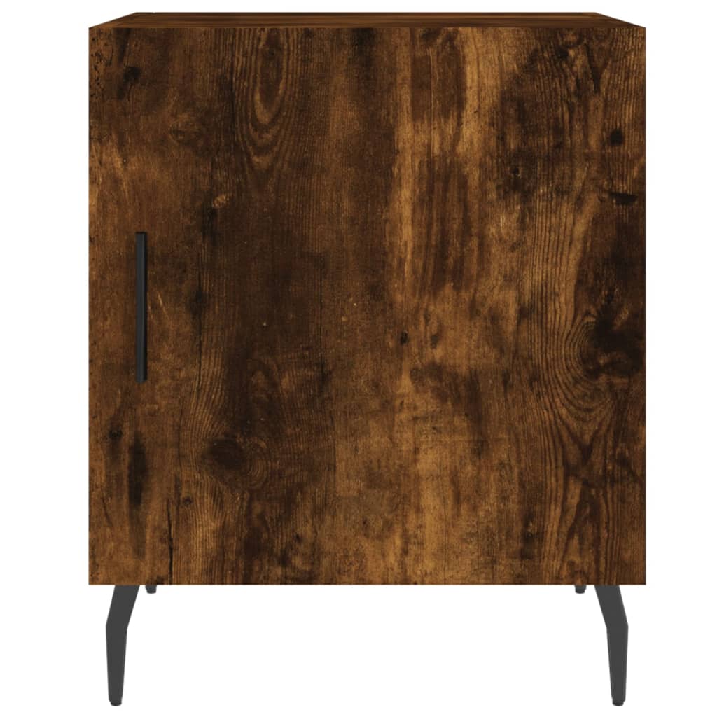 sengebord 40x40x50 cm konstrueret træ røget egetræsfarve