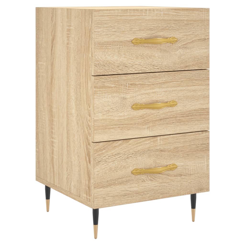 sengebord 40x40x66 cm konstrueret træ sonoma-eg