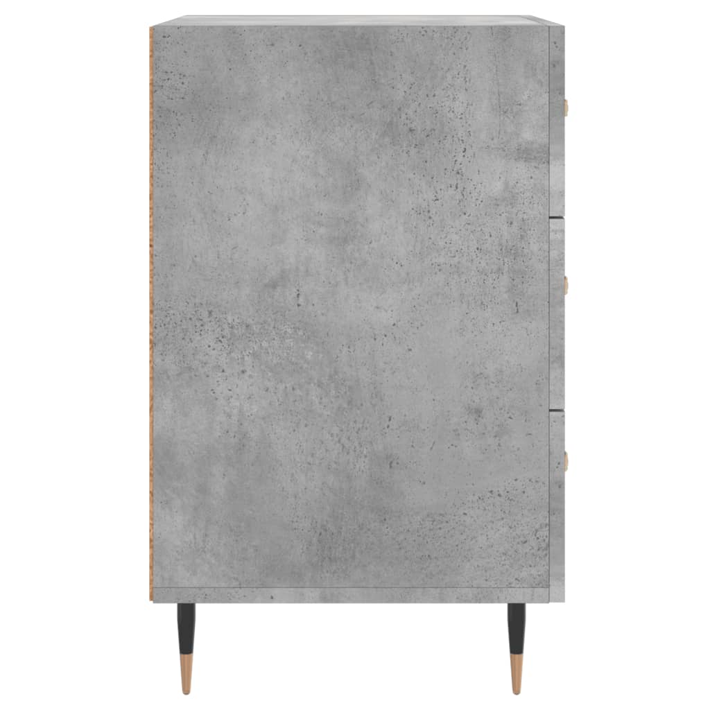 sengebord 40x40x66 cm konstrueret træ betongrå