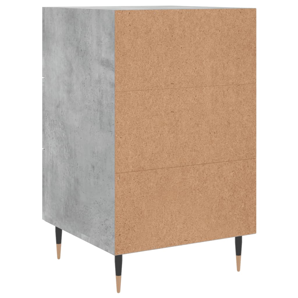 sengebord 40x40x66 cm konstrueret træ betongrå
