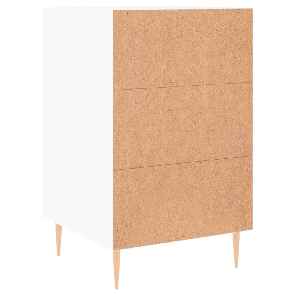 sengebord 40x40x66 cm konstrueret træ hvid