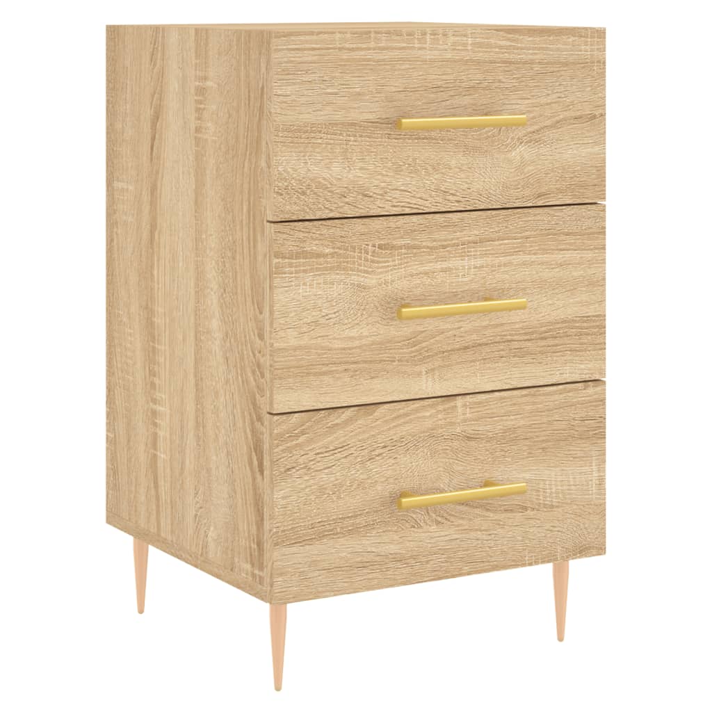 sengebord 40x40x66 cm konstrueret træ sonoma-eg