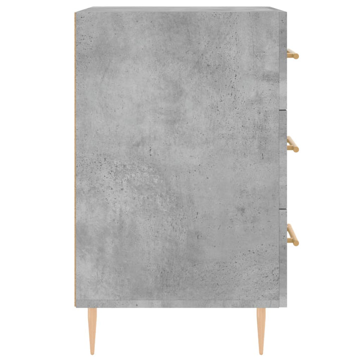 sengebord 40x40x66 cm konstrueret træ betongrå