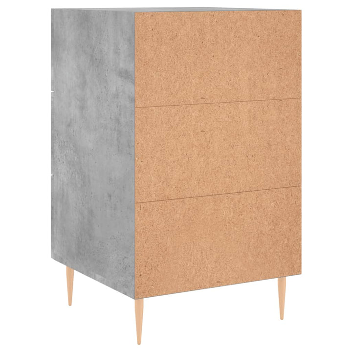 sengebord 40x40x66 cm konstrueret træ betongrå