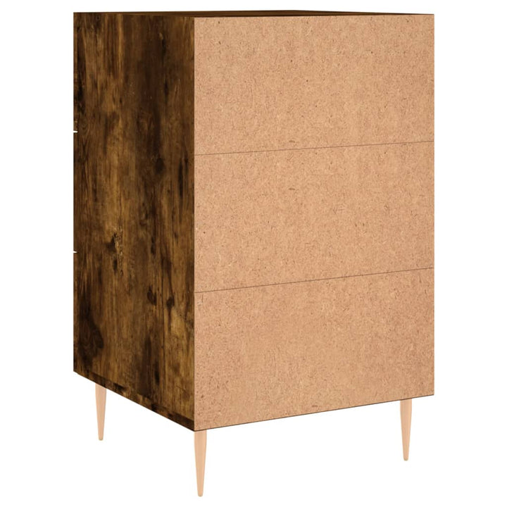 sengebord 40x40x66 cm konstrueret træ røget egetræsfarve